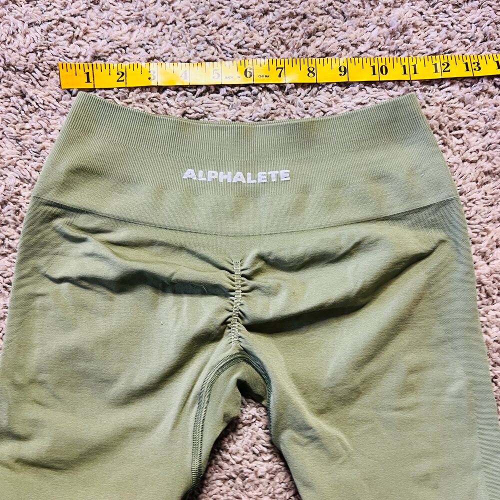 Women's High-Waist Olive Green Leggings - Picture 3 of 4